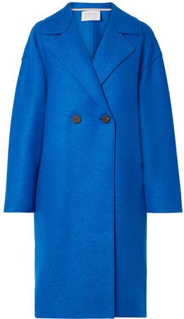 Oversized Double-breasted Wool-felt Coat - Blue
