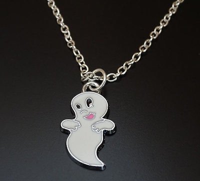 Ghost Necklace, Ghost Charm, Ghost Jewelry, Halloween Necklace, Ghost Lover | eBay