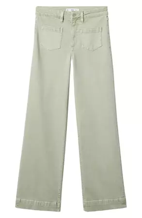 MANGO Patch Pocket Wide Leg Jeans | Nordstrom