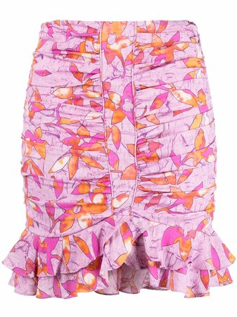 Isabel Marant floral-print Ruched Skirt - Farfetch