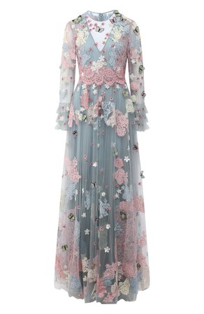 Женское разноцветное платье-макси VALENTINO — купить за 1515000 руб. в интернет-магазине ЦУМ, арт. SB3VD9894N8