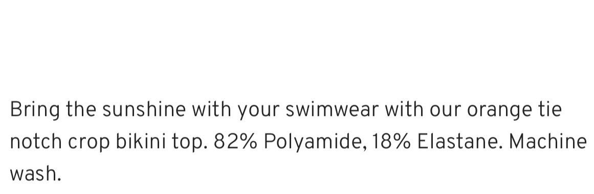 top shop description of bathing suit