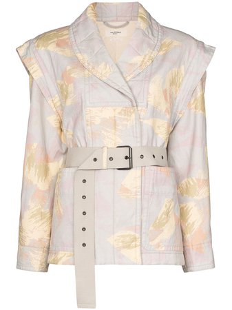Isabel Marant Étoile Raine Print Belted Jacket Ss20 | Farfetch.com