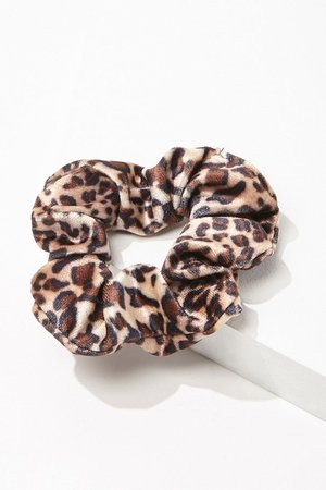 Leopard Print Velvet Hair Scrunchie | Forever 21