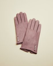 Bow detail leather gloves - Grey | Gloves | Ted Baker UK