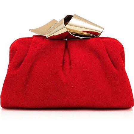 red clutch bag