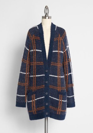 ModCloth Not Your Grandpa’s Plaid Cardigan in Blue Plaid | ModCloth