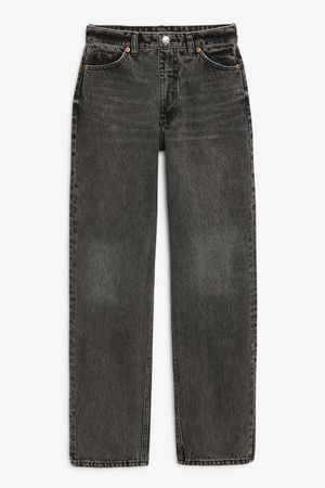 Taiki straight leg worn black - Worn black - Jeans - Monki SE
