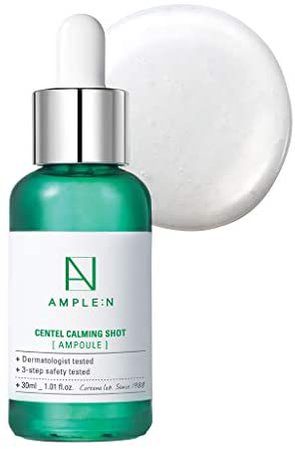 Amazon.com: [AMPLE:N] Centel Calming Shot Ampoule 1.01 fl. oz. (30ml) -Centella Asiatica Intensive Soothing Serum, Acne Spot Treatment, Redness Relief for Sensitive Skin, Recovery Facial Skin Care: Clothing