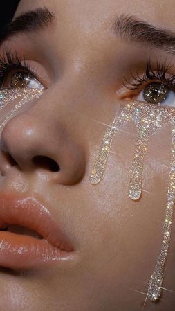 aesthetic glitter tears