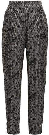 Leopard-print Fil Coupe Stretch-knit Tapered Pants