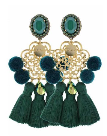 Godly jewels green gold earrings