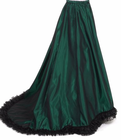 green Victorian skirt