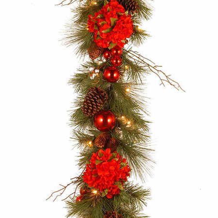 National Tree Co. Hydrangea Indoor/Outdoor Christmas Garland