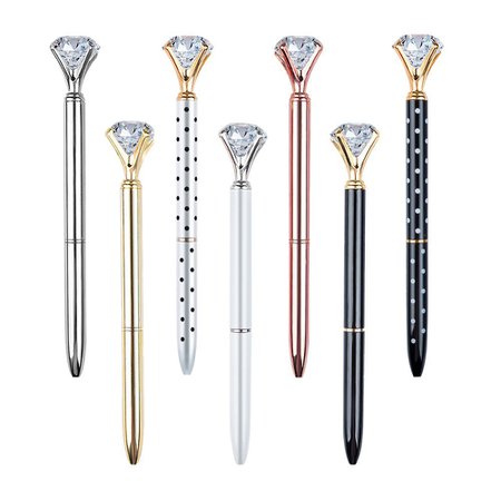 EVNEED 7PCS Diamond Pens Beautiful Metal Ballpoint Pen for Women,Coworkers,Hostess and Girlfriend