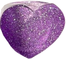 purple glittery heart shaped resin ring