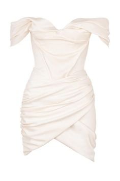 Kehlani White Off Shoulder Sheath Mini Party Dress