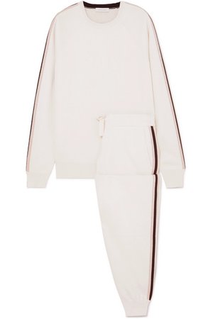 Olivia von Halle | Missy Moscow striped silk and cashmere-blend sweatshirt and track pants set | NET-A-PORTER.COM