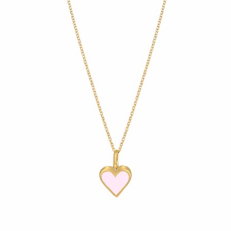 pink and gold heart necklace