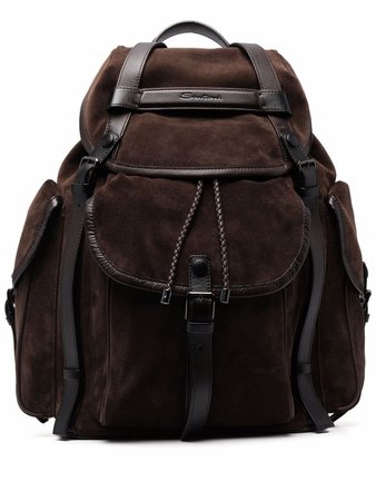 Santoni Large Suede Backpack - Farfetch