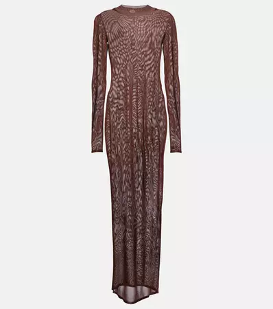 Knit Maxi Dress in Brown - Saint Laurent | Mytheresa