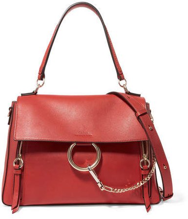 Faye Day Large Leather Shoulder Bag - Red