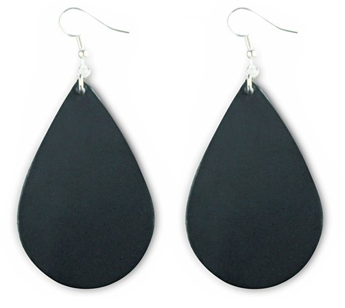 Black leather earrings