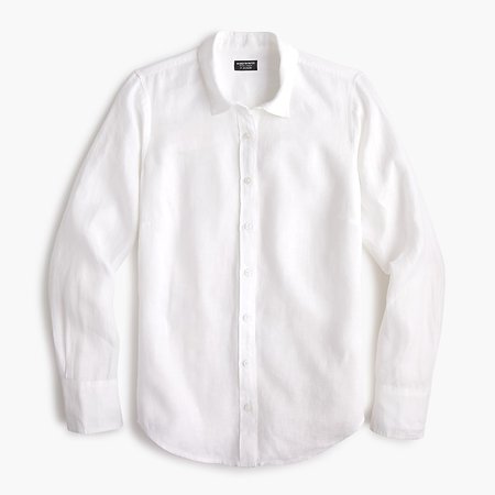 J.Crew: Slim Perfect Shirt In Baird McNutt Irish Linen For Women white