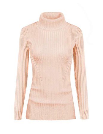 v28 Women Stretchable Turtleneck Knit Long Sleeve Slim Fit Sweater at Amazon Women’s Clothing store