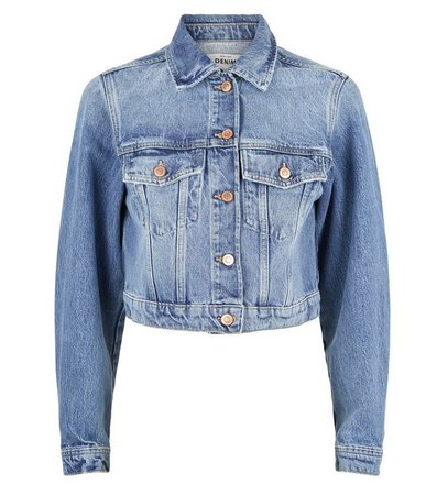Blue Cropped Denim Jacket | New Look