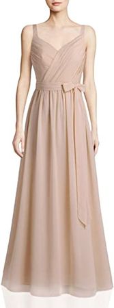 YiZYiF Women's Sleeveless V-Neck Chiffon Bridesmaid Dress Long Party Prom Evening Gowns at Amazon Women’s Clothing store