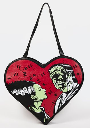 Dolls Kill x Monsters Frankenstein Heart Shaped Mega Tote Bag | Dolls Kill