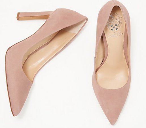 light pink suede heels