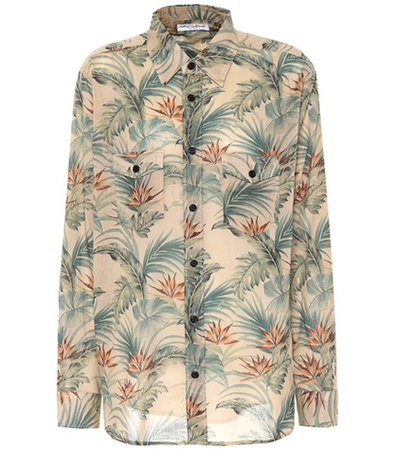 Tropical-print cotton shirt