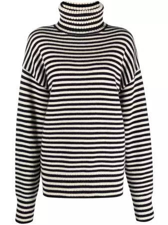 extreme cashmere horizontal-stripe knitted jumper