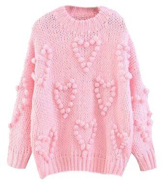 pink heart sweater