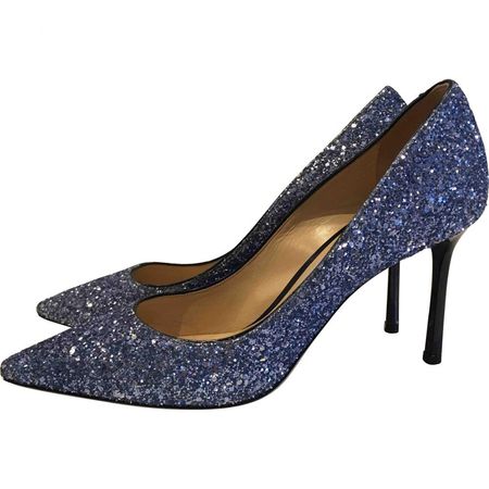Romy glitter heels Jimmy Choo Blue size 37 EU in Glitter - 6283995