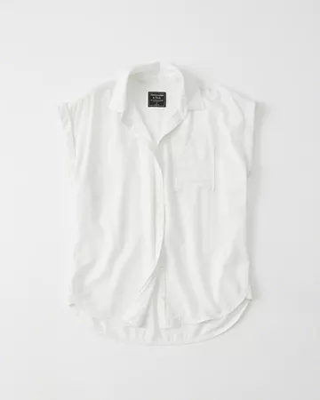 Womens Tie-Front Button-Up Shirt | Womens Clearance | Abercrombie.com