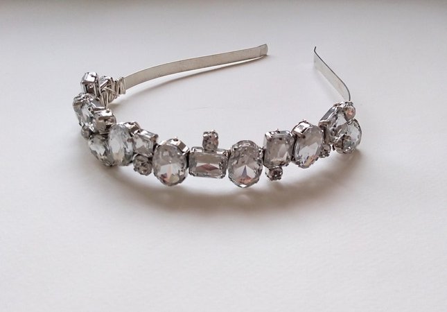 Sparkly Diamante Tiara // Statement Headband // Wedding Hair | Etsy