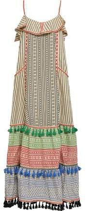 Lucas Embroidered Striped Cotton-jacquard Maxi Dress