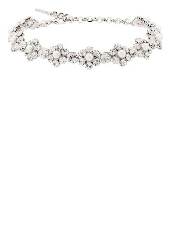 Shop Alessandra Rich pearl crystal short necklace with Express Delivery - FARFETCH