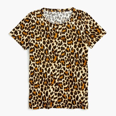 J.Crew: Vintage Cotton Crewneck T-shirt In Leopard