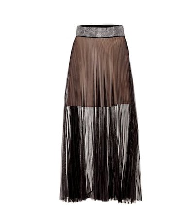 Embellished tulle skirt