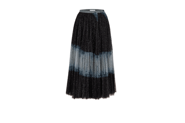 MIDI SKIRT WITH SEQUINS Black and Blue Tie & Dior Embroidered Tulle