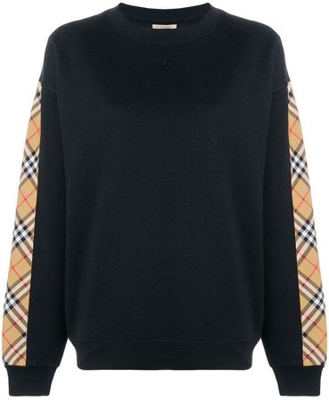 vintage check detail sweater