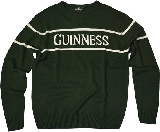 Amazon.com: Official Guinness Men's Knit Jumper With White Guinness Text, Bottle Green : Clothing, Shoes & Jewelry