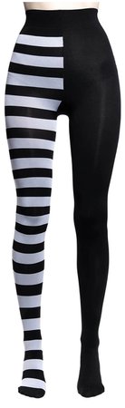 black and white tights striped
