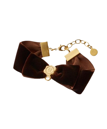 Q-Pot | Selectable Happiness Velvet Ribbon Bracelet (Brown)