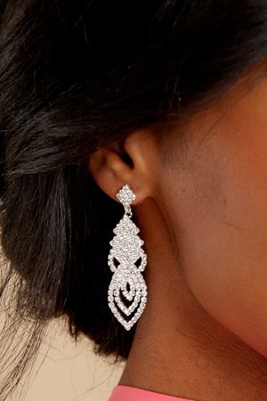Shimmering Silver Earrings - Statement Earrings - Jewelry - $18.00