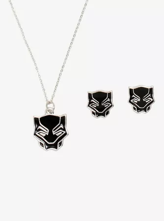Marvel Black Panther Necklace & Earring Set